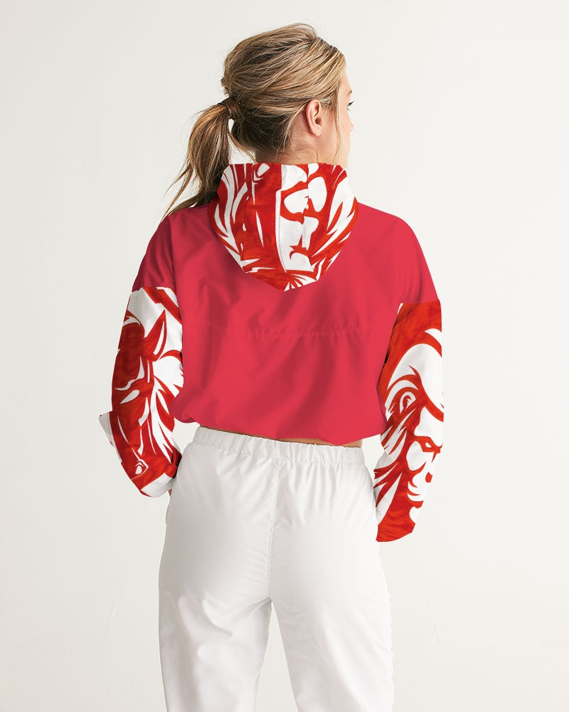 KINGBREED SIMPLICITY RED Women's Cropped Windbreaker