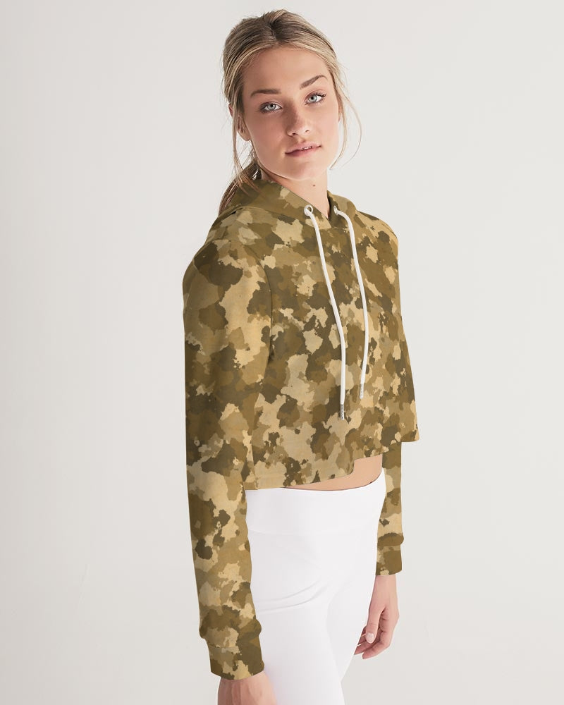 Military Pattern Women's Cropped Hoodie