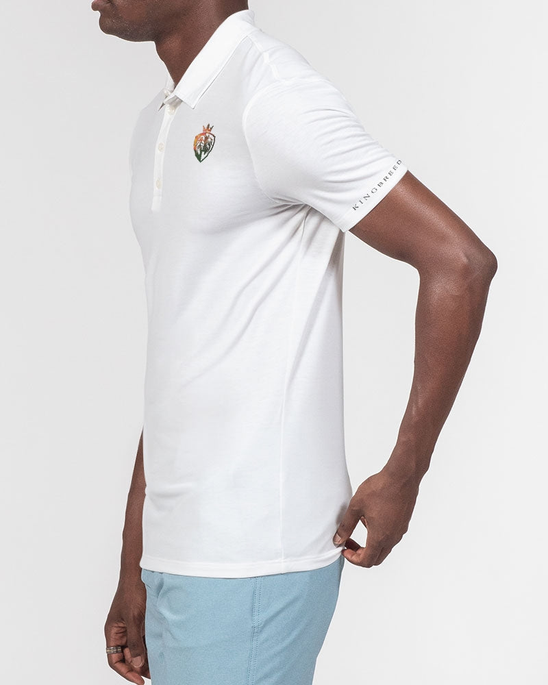 KINGBREED LUX ORIGINAL WHITE Men's Slim Fit Short Sleeve Polo