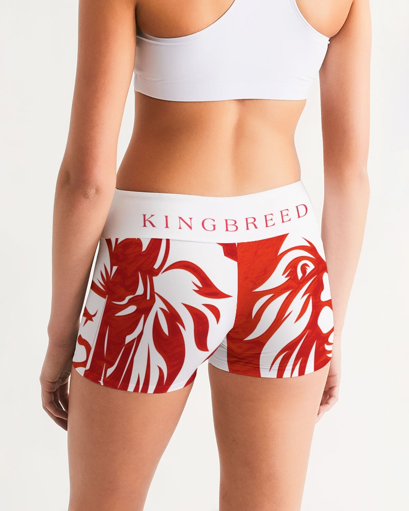 KINGBREED SIMPLICITY RED SKY Women's Mid-Rise Yoga Shorts