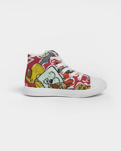 Look At My Face Kids Hightop Canvas Shoe