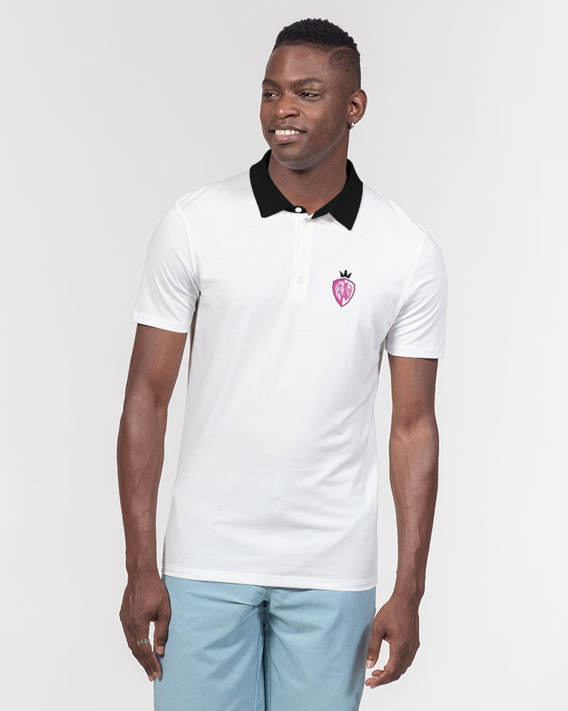 Kingbreed Signature Classic Pink Edition Black Collar Men's Slim Fit Short Sleeve Polo