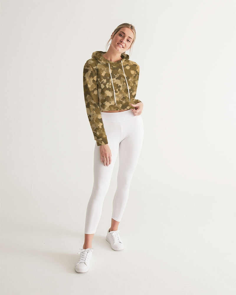 Military Pattern Women's Cropped Hoodie