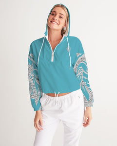 KINGBREED BLUE WATER Women's Cropped Windbreaker