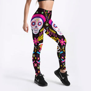 Sportswear Comic monkey skull  Women Fitness Workout Fashion Leggings Digital Print Push Up Women Elastic Force Legging