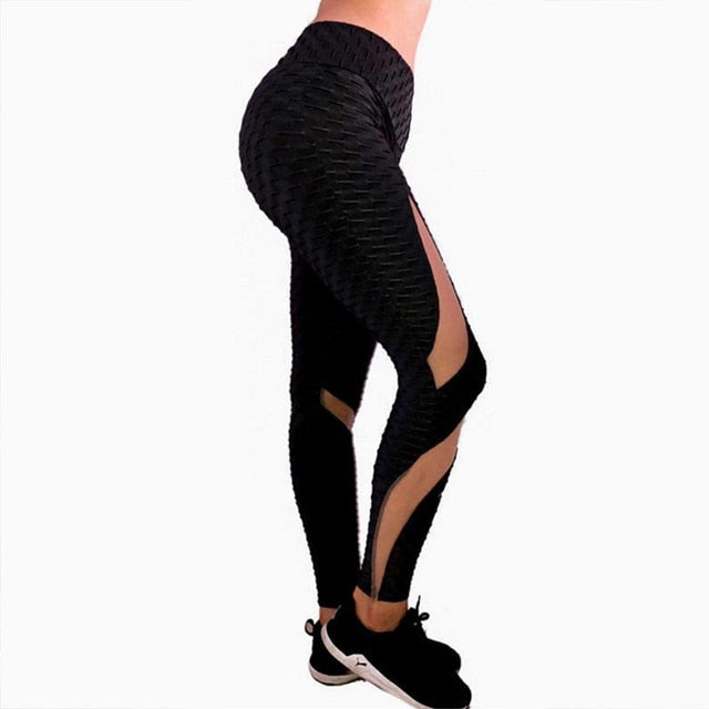 Kingbreed Women Leggings Quick Dry Ankle-Length Fitness Mesh Leggings